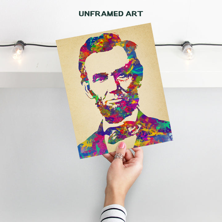 Abraham Lincoln - Abe Lincoln Patriotic Wall Decor for Home or Office - Unique Gift for Republicans, Conservatives, Civil War Buff, Democrats, Liberals - 8x10 Art Print Picture