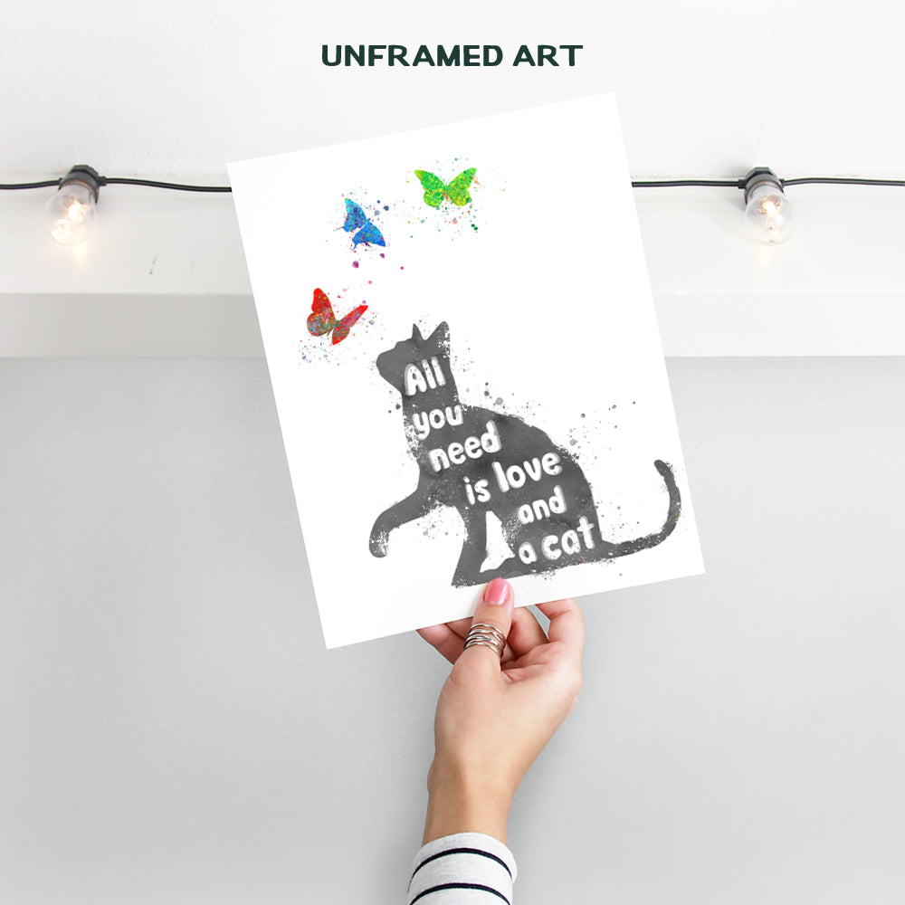 Inspirational Cat Wall Art Poster Print - Modern Home Decor, Room Decorations for Bedroom, Bathroom, Childrens, Girls, Baby, Kids Room or Nursery - Great Gift for Kitty Lovers - 8x10 Unframed Photo