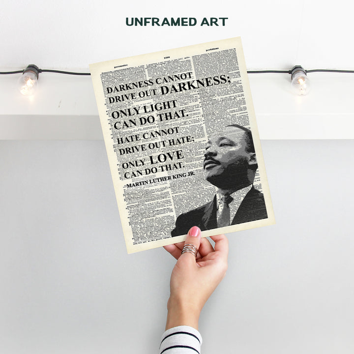 Martin Luther King Inspirational Love Quote Dictionary Wall Art - 8x10 Photo, Home Decor Poster Print - Gift for MLK, Black History Month, African American, Civil Rights Fan, Teacher, Classroom