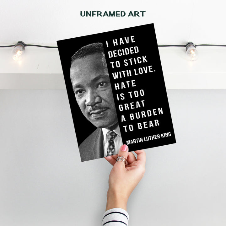 Martin Luther King Quote - Inspirational MLK Saying Wall Art Decor Poster, 8x10, for Living Room, Bedroom, Classroom - Gift for African American, Black Women, Men - UNFRAMED Print