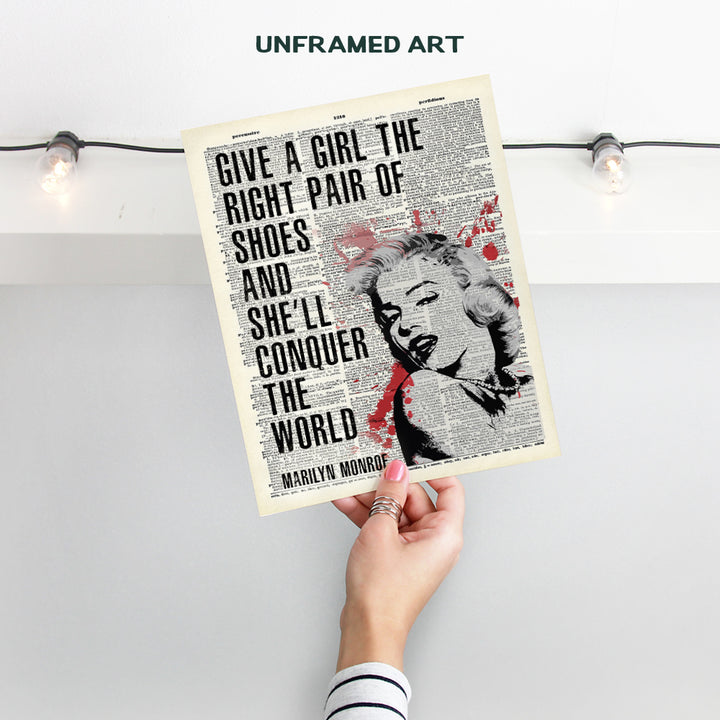 Marilyn Monroe Wall Decor - Marilyn Monroe Wall Art - Office Decor for Women - Motivational Posters, 8x10 - Funny Gifts for Women - Glam Wall Decor - Shoe Wall Decor - High Fashion Wall Decor