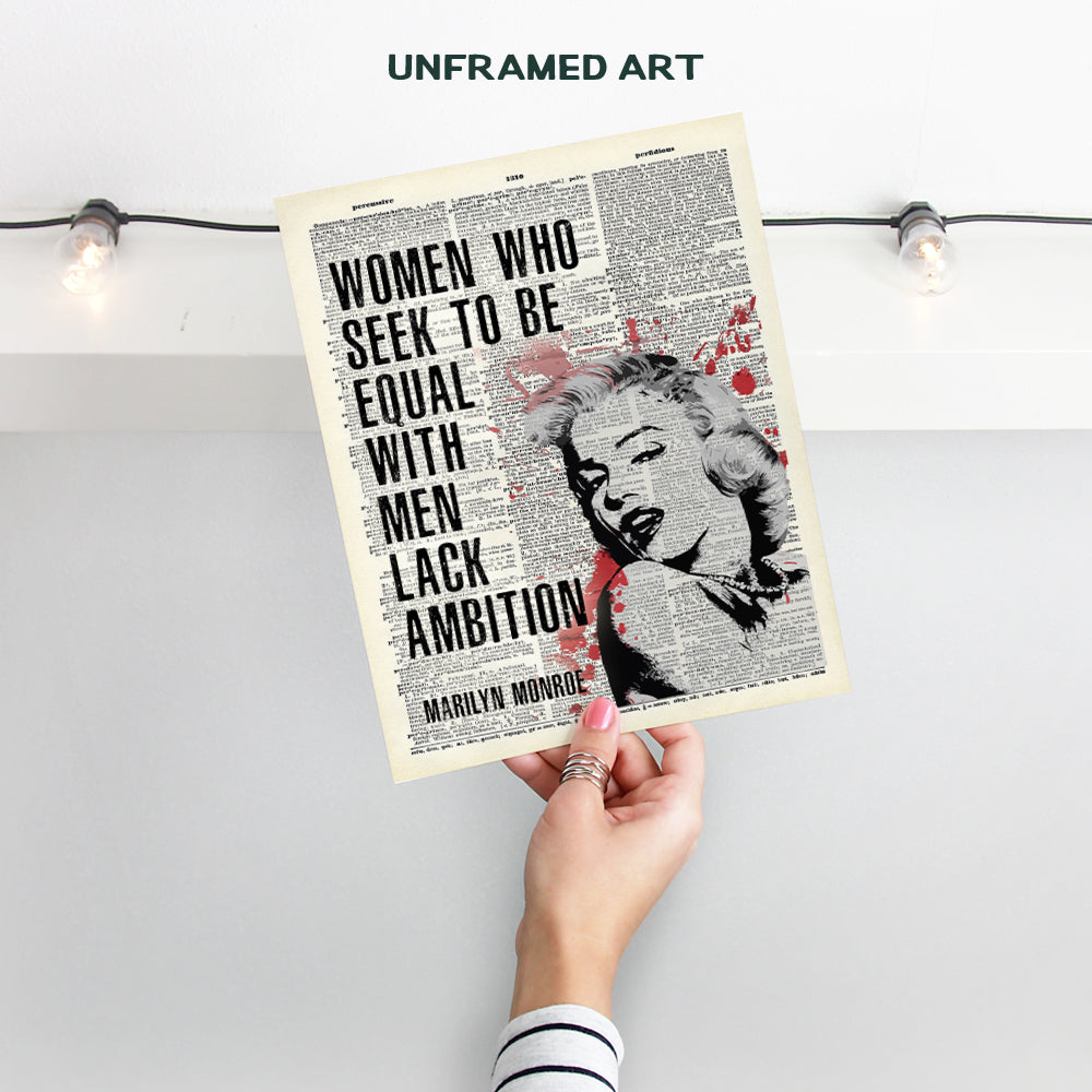 Marilyn Monroe Wall Decor - Office Decor for Women - Motivational Posters for Women - Marilyn Monroe Wall Art - Positive Inspirational Quotes Wall Art - Feminist Wall Decor - Uplifting Gifts - 8x10