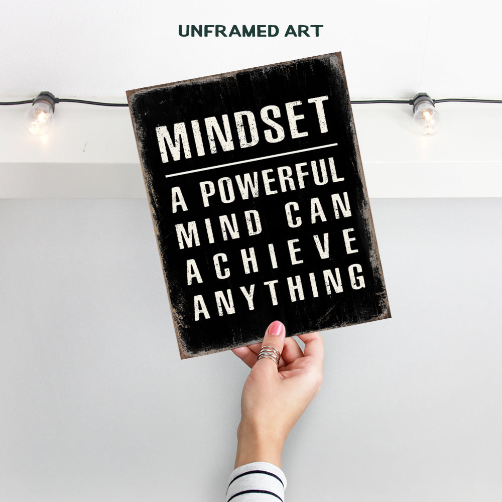 Positive Quotes Motivational Wall Art & Decor - Mindset Is Everything - Encouragement Gifts - Home Office Decor - Growth Mindset Posters for Classroom - Inspirational Sayings for Women, Men