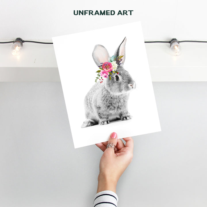 Baby Room, Nursery Decor Art Print, Wall Art Poster - Unique Home Decoration for Boys, Girls, Kids Bedroom - Great Inexpensive Gift for Baby Shower, New Moms - 8x10 Photo Unframed - Bunny Rabbit