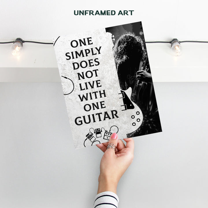 Guitar Wall Art Decor - Unique Gift for Men, Teens, Musicians, Electric, Acoustic or Bass Players, Music Fans, Guitarists - Home Decor for Living Room, Bedroom, Studio - 8x10 UNFRAMED Poster Print