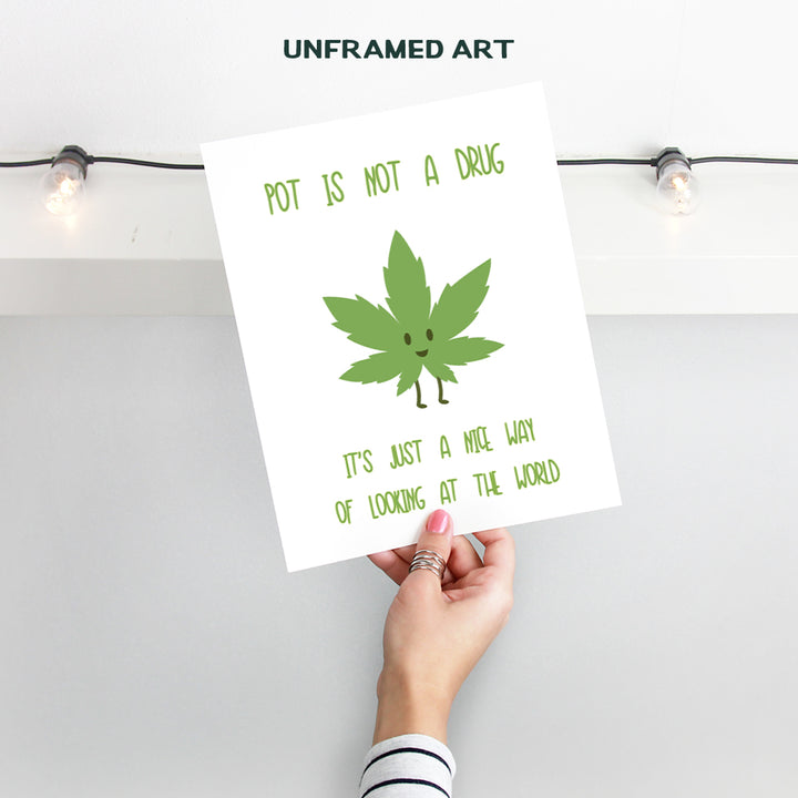 Marijuana Art Print - Funny Typography Wall Art Poster - Unique Home Decor for Bedroom, Den, Dorm Room - Gift for Pot, Weed, Ganja, Stoner, 4/20 Fans - 8x10 Photo Unframed