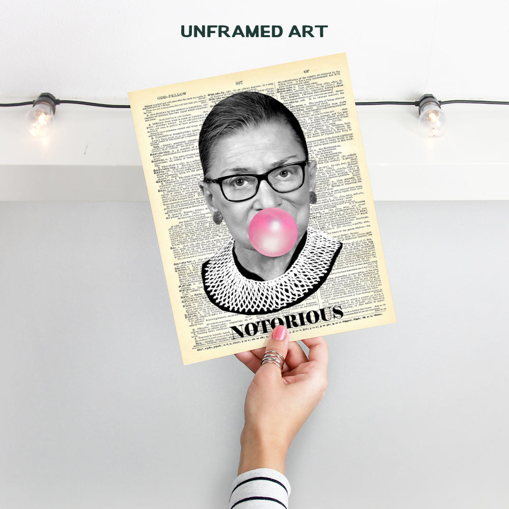 Ruth Bader Ginsburg Wall Art Print - Notorious RBG Dictionary Photo - Ready to Frame (8X10) Vintage Photo - Great Home Decor or Gift For Lawyers or Attorneys - Ruth Bader Ginsburg