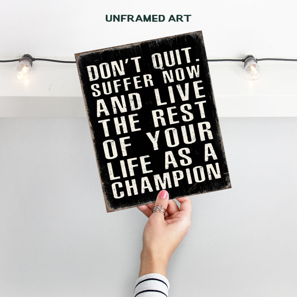 Motivational Wall Art & Decor - Inspirational Quotes Poster, 8x10 - Masculine Office Wall Decor - Entrepreneur Wall Art - Inspirational Gifts for Men, Boys - Black Art- Home Office Decor- Unframed