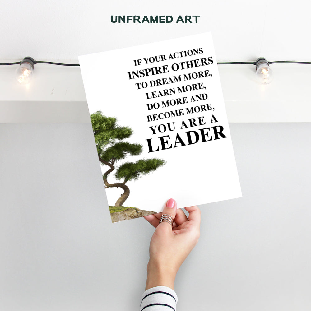 Office Wall Art Decor - Motivational Leadership Saying - Gift for Boss, Manager, Team Leader, Coach, Teacher - Inspirational Quote Poster Print - Unique UNFRAMED Photo 8X10