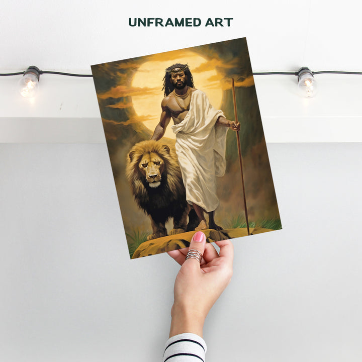 African American Art, Jesus Poster for Black Man - Inspiring Christian Gifts for African Americans, Black Men, Black women - Religious Wall Art - Jesus Wall Decor - spiritual Gifts - God Wall Decor