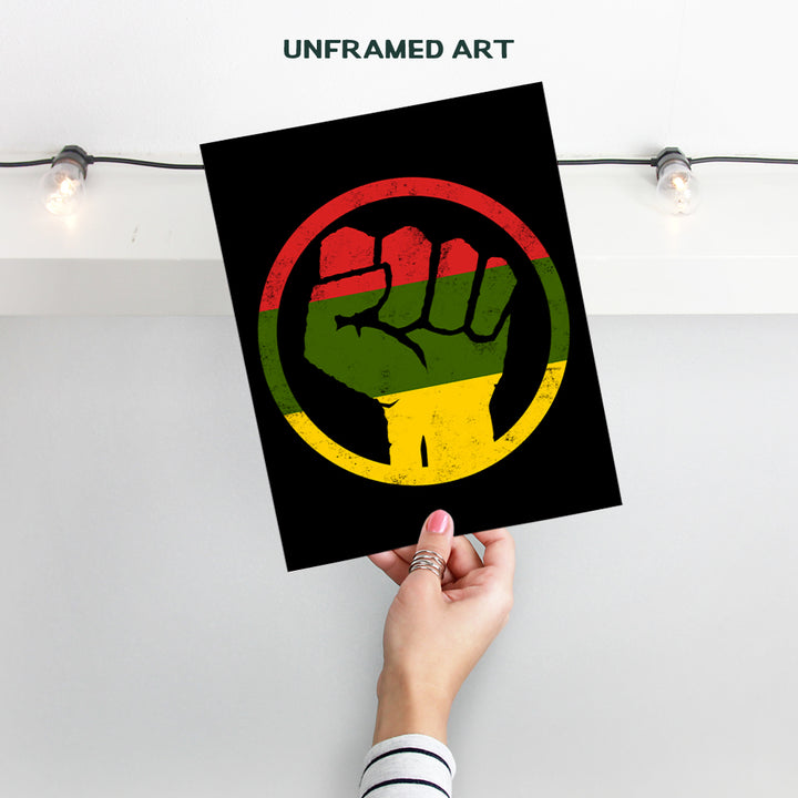 Black Art - African American Wall Art - Black Power - Black Lives Matter Sign - Afro American Flag - Civil Rights Room Decor, Home Decorations - Black Culture Gift for Men, Women, Black History Month