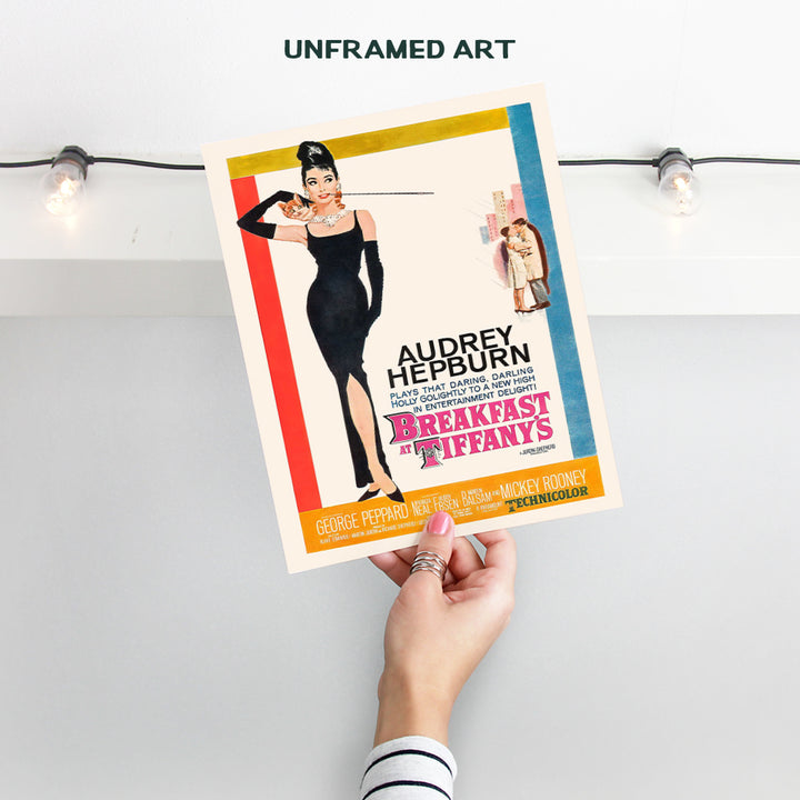 Audrey Hepburn Wall Art - Audrey Hepburn Poster - Mid Century Modern Decorations - Vintage Style Hollywood Movie Posters - Retro Wall Art Home Decor for Women - 8x10 Unframed