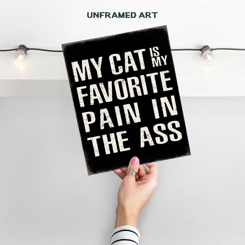 Cute Cat Signs Home Decor - Cat Dad - Cat Decor funny Saying Room Decor - Black cat Stuff Wall Decor - Cat Decorations funny Quotes - Funny Cat Poster 8x10 - Cat Themed Gifts, Cat Mom, Cat Lady