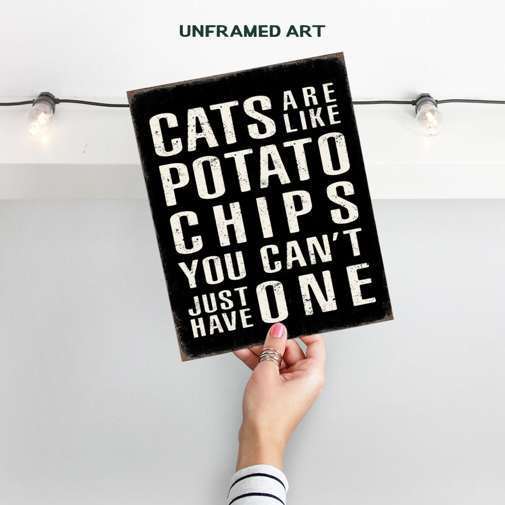 Cute Cat Stuff Wall Decor - Funny Quotes Cat Wall Art - funny Home Decor - Rustic Black Cat Decor - Cat Themed Gifts for Women, Cat Mom, Cat Dad - Cat Lovers funny Sayings - Kitty Cat Room Decor