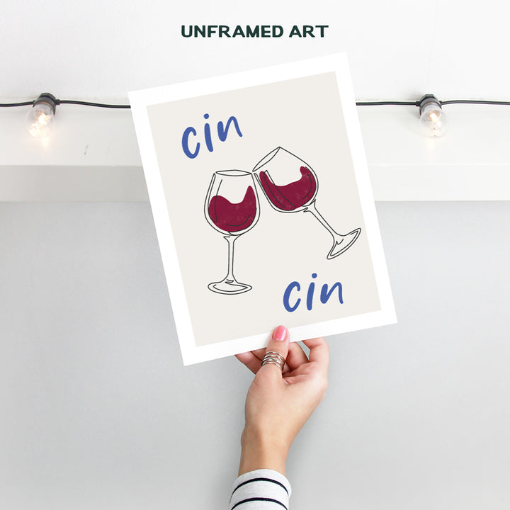 Cheers Wine Wall Art - Dining room Wall Decor, Aesthetic Kitchen Wall Decor - Alcohol Cocktail party Decorations, Home Bar Decor Poster - Preppy Trendy Room Decor, Drinks Alcohol Italian Wall Art Sign