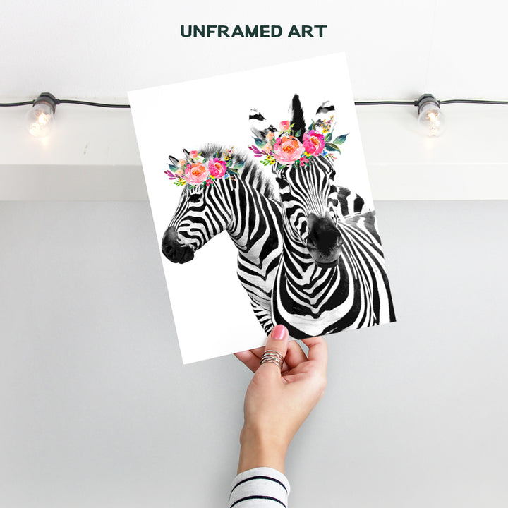 Zebra Wall Decor - Zebra Wall Art - Wall Decor for Women - Girls Room Wall Decor - Safari Wall Decor - Cute Girly Room Decorations - Girls Bedroom Wall Decor - Nursery Wall Decor - Baby Wall Decor