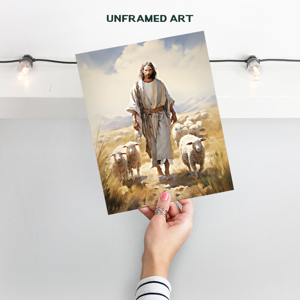 Jesus Christ spiritual Christian art - Religious Wall Decor - Catholic Gifts, Pastor Appreciation Gifts - Christian Faith Wall Decor, Lamb of God Wall Decor - Christian Living room Decor, Church Decor