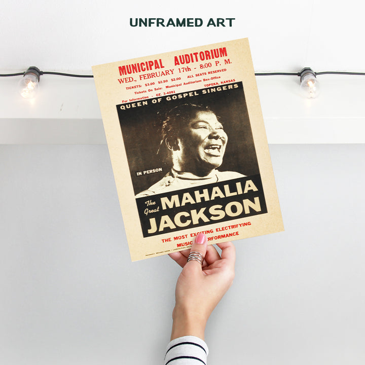 Mahalia Jackson Poster - Gospel Music - African American Wall Art - Black History - Black Culture - Famous African American Women Wall Decor - Black Music - Vintage Concert Posters - Afro Wall Art