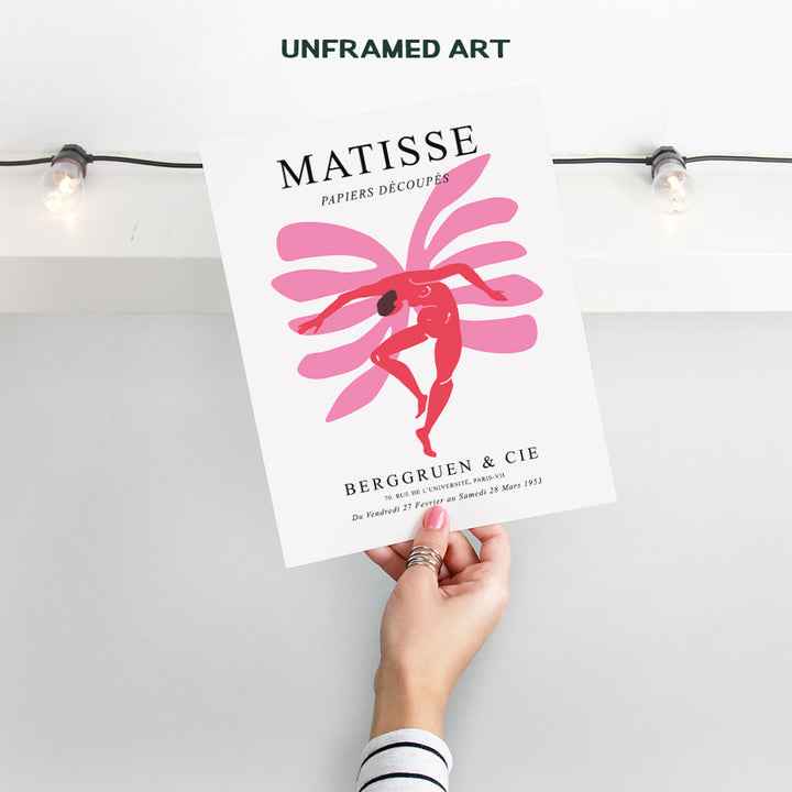 Matisse Poster Decor - 8x10 Abstract Mid Century Modern Wall Art - Gallery Wall Art - Minimalist Gifts for Women - Aesthetic Pictures - Contemporary Art - Museum Poster - Henri Matisse Prints - Pink