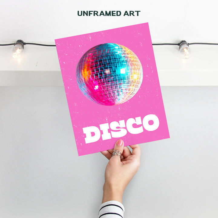 Vintage Retro Disco Ball Decor - Teen Girls Room Decor, Funky Living room Decor for Women - 70s 80s Chic Home Decor, Cute Aesthetic Room Decor, Preppy Room Decor, Trendy Wall Decor, Pop Art Wall Decor