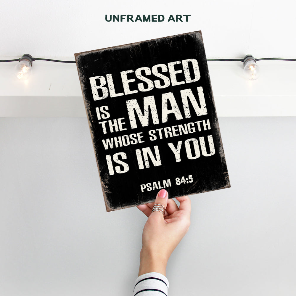 Religious Christian Scripture Wall Art - Inspirational Bible Verses Decor - Spiritual Catholic Gifts for Men, Pastor, Ordained Minister - Faith Wall Decor - Psalms Church Decorations - Man of God Sign