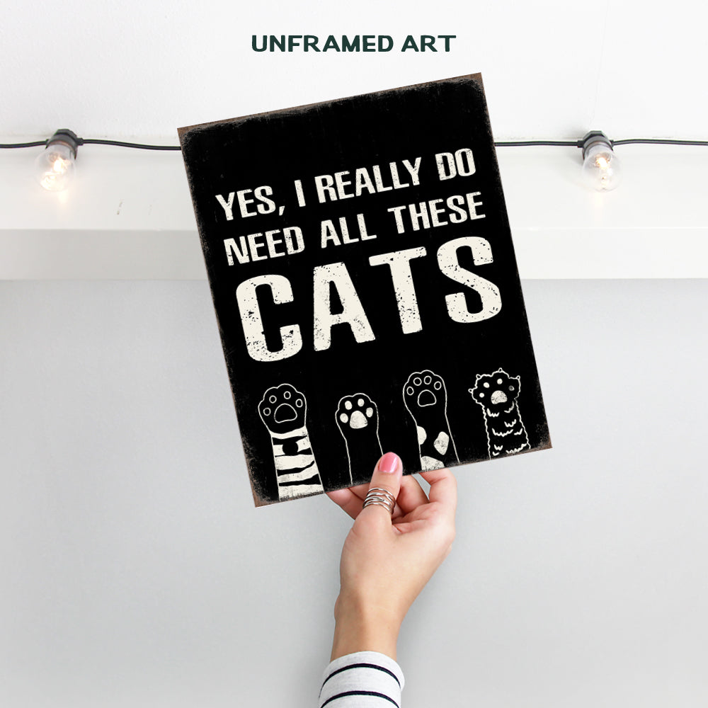 Cat Wall Art & Decor - Cat Poster - Cat Wall Decor - Cat Lover Gifts for Women - Cat Themed Gifts - Cute Cat Poster - Kitty Cat Decorations - Black Cat Funny Gifts