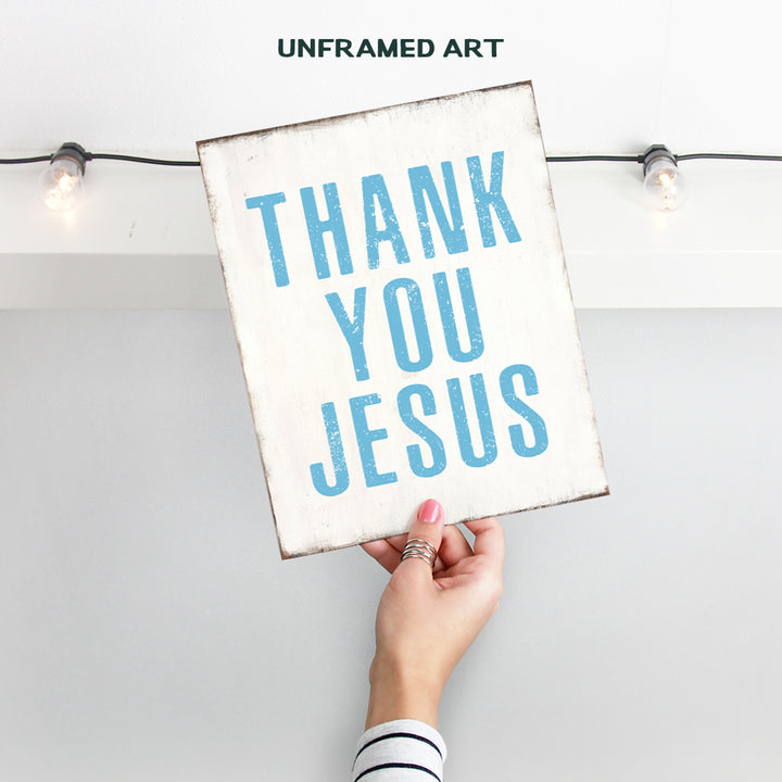 Christian Wall Art & Decor - Religious Wall Decor - Jesus Wall Art - Thankful Wall Decor - Grateful Wall Decor Poster - Blue spiritual Gifts for Women - God Wall Decor - Faith Wall Decor 8x10 Unframed