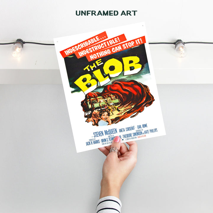 The Blob - Horror Movie Merchandise - Home Theater Decor - 8x10 Horror Movie Poster - Scary Movie - Vintage Hollywood Movie Wall Art Print - Classic Movie - Man Cave, Boys Bedroom, Teens Room