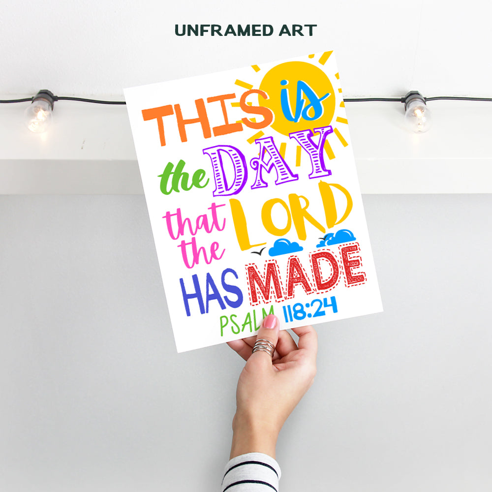 This is the Day the Lord Has Made Sign - Christian Wall Art Gifts - Religious Wall Decor - Bible Verse Wall Art - Scripture Wall Art - God Wall Decor - Ordained Minister Gifts - Pastor Gifts - Psalms