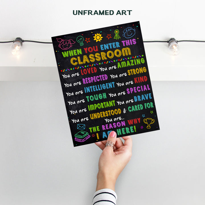 Classroom Decorations - Classroom Decor - Classroom Wall Art - Teacher Supplies - School Room Decor - Inspirational Educational Motivational Posters for Kids - Positive Affirmations for Kids - 8X10