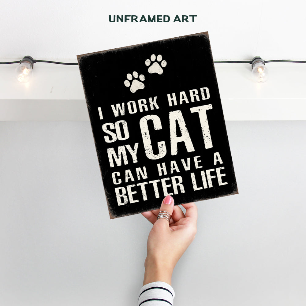 Cat Wall Decor Cat Poster - Cat Gifts for Women - Cat Wall Art - Cat Lover Gifts - Cat Themed Gifts - Cat Home Decor - Cat Lady Gifts for Women - Cat Quotes - Kitty Cat- Cat Funny Gifts - Cat Bedroom