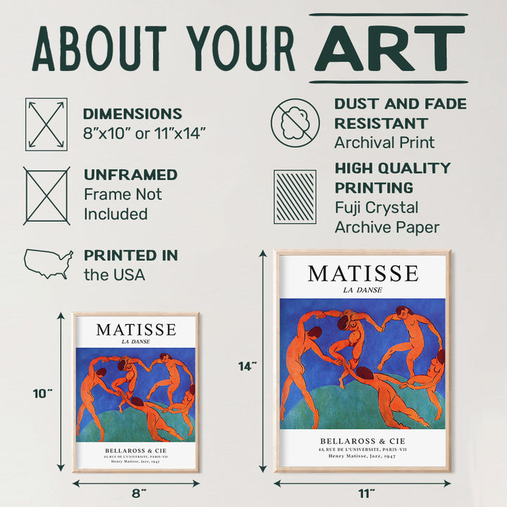 Minimalist Matisse Wall Art & Decor - Matisse Poster - Matisse Print - Gallery Wall Art - Abstract Art - Mid Century Modern Wall Art - Aesthetic Pictures - Henri Matisse Museum Poster - Famous Artists