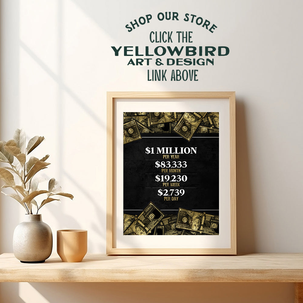 Success Office Wall Art & Decor - Home Office Motivational Wall Art Print - Entrepreneur Workplace Positive Quotes Posters - Inspirational Gifts - Black Man cave Wall Decor for Men - Mens Room Decor