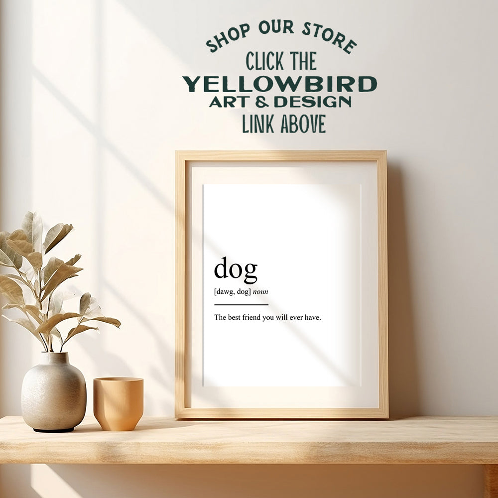 Dog Definition Funny Wall Art LARGE - Dog Wall Art - Typography Wall Art - Gift for Dog Owners - Funny Quotes, Funny Sayings - Dog Mom Gifts - Perfect Gift Idea for Pet Lovers - Dog Decor