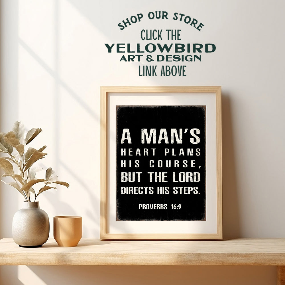 Bible Verse Wall Art - Bible Verses Religious Decor - Inspirational spiritual Gifts for Men - Psalm Wall Decor - Catholic Gifts for Pastor, Minister - God Scripture Wall Art - Decorations