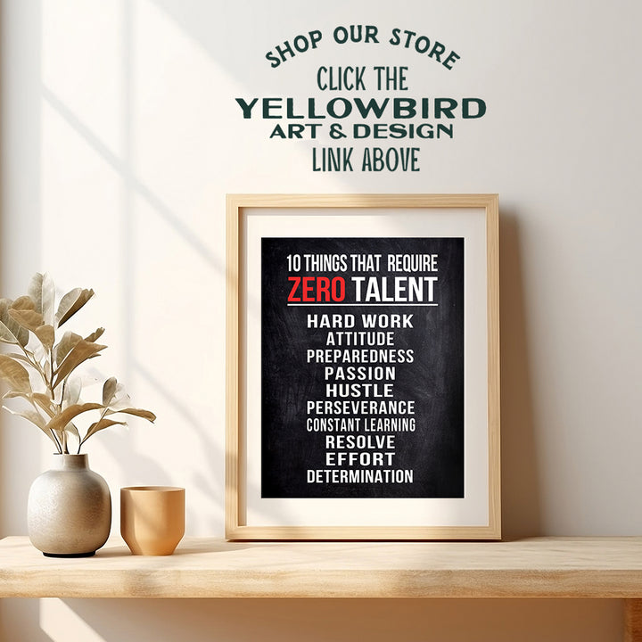 Motivational poster For Office - Motivational Quotes Print - positive Quotes Wall Decor - Entrepreneur Office Decor - Inspiring Quotes Wall Art - Classroom Decor - Motivation Inspiration