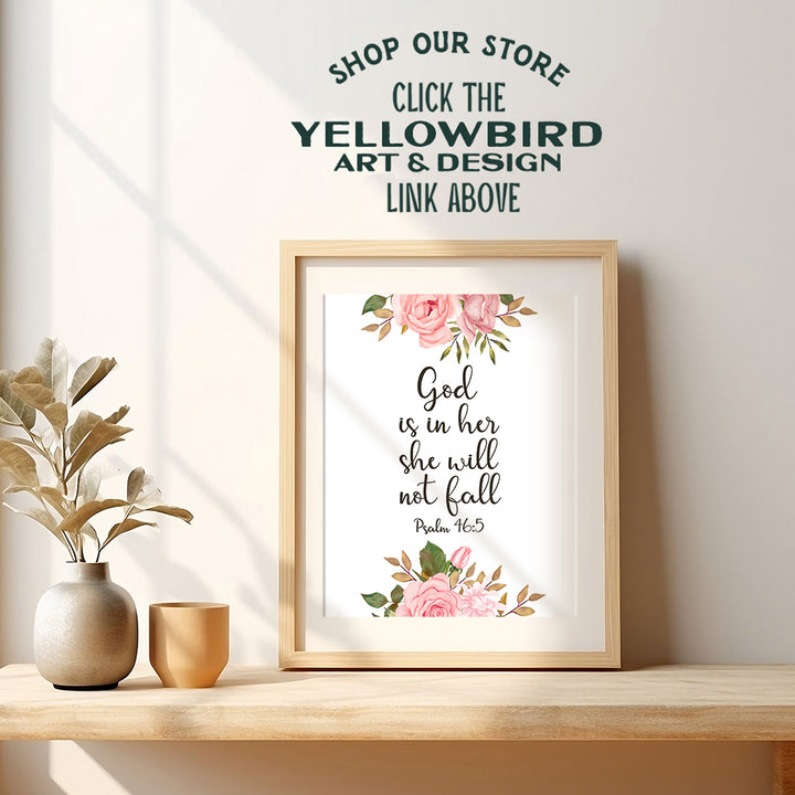 Christian Scripture Wall Art - Inspirational Bible Verse Wall Decor - Religious Christian Wall Art - positive Quotes Motivational poster - Gift for Women - Psalm 46 - Christian Home Decor