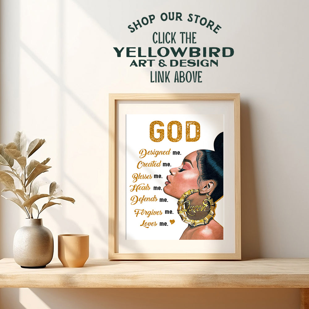 Jesus Christ Black Art - God Wall Decor - Christian Gifts for Women - African Americans - Black women Wall Art - Christian Wall Decor - Faith in God - African American Wall Art - Christian Art