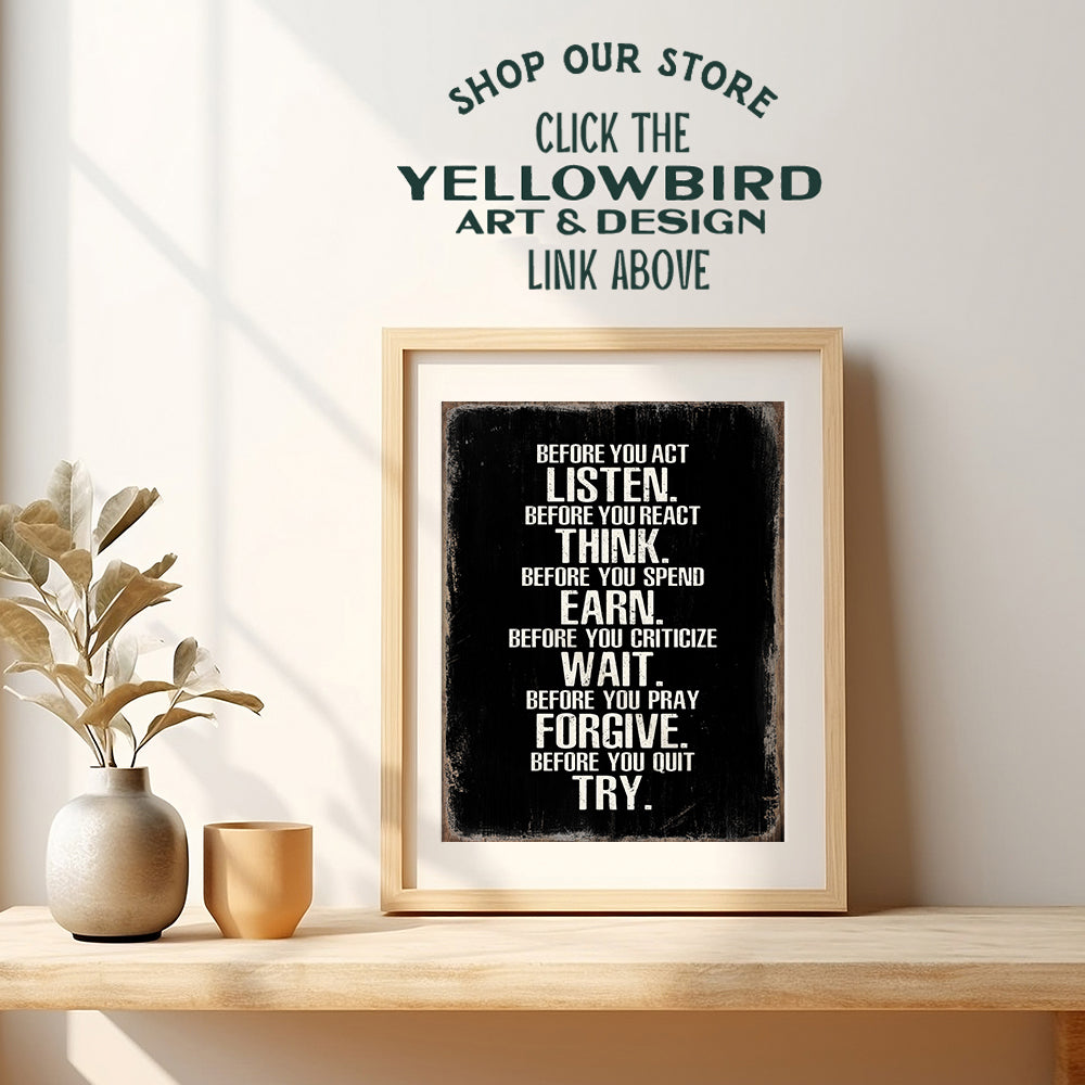 Motivational Quotes Art - positive Wall Decor - Inspiring Gifts - Inspirational Wall Art - Encouraging Quotes, Sayings - Office Decor - Home Decor - Inspirational Quotes Wall Art - Unframed