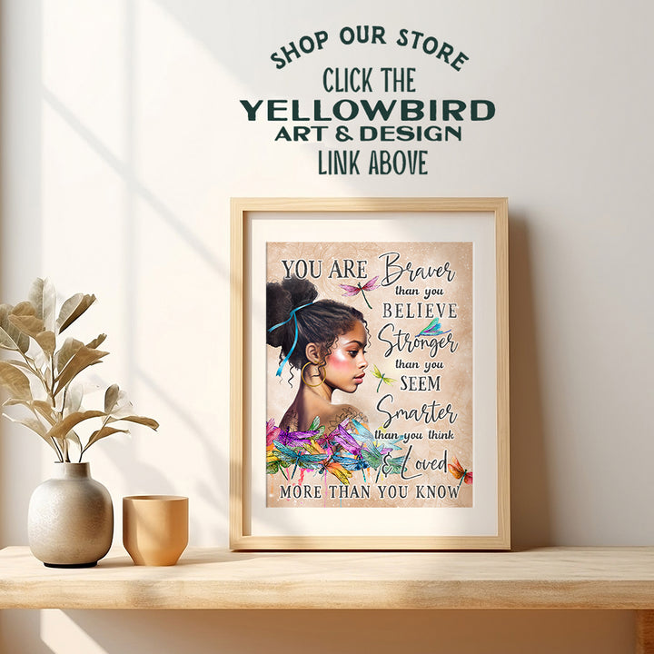 African Americans Inspirational Wall Art - Black Girl Magic Motivational Wall Decor - Black Girl Wall Art - Positive Quotes Wall Decor for Women Woman Teens - Daughter Gift - Bedroom Living room Home