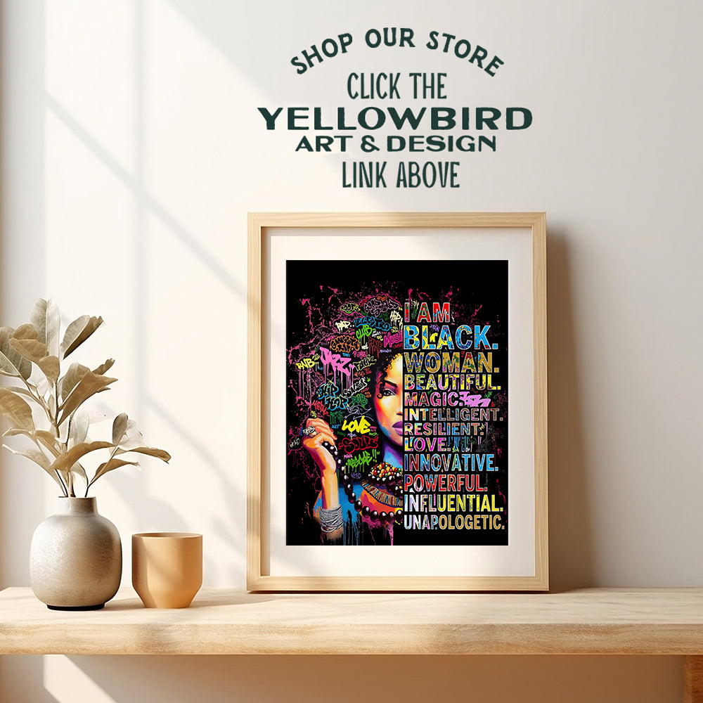 Black Wall Art - African American Wall Art - Black Woman Poster - African American Women, African American Woman, Black Women - Empowered Women - Motivational Wall Decor - Afro-American Wall Art