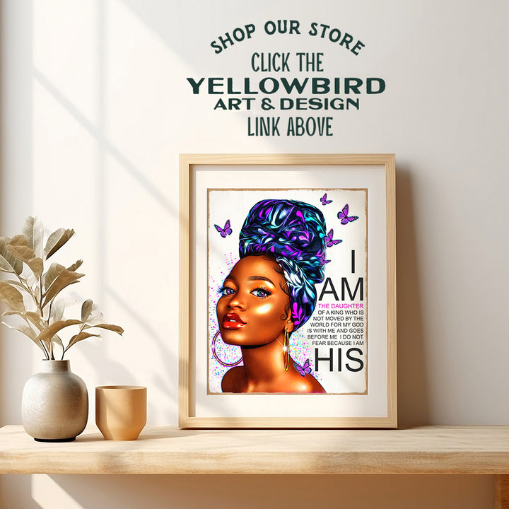 spiritual African American Wall Art - Scripture Motivational poster Bible Verse Wall Art - Religious Wall Decor - Christian Gifts for Black women, Girl - Women's empowerment Inspiration God Wall Decor