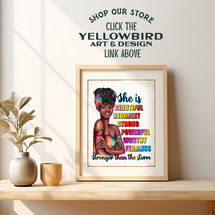 Black women Inspirational Wall Decor - Motivational Wall Art for Black Girl, Woman, Teen - Encouraging positive Quotes Wall Decor - Black Pride Women's Empowerment Affirmations for African Americans