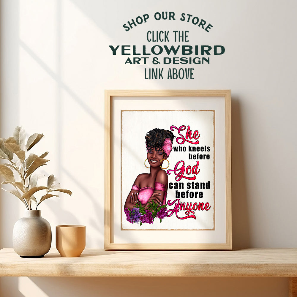 Black Girl Christian Wall Decor - Bible Verse Christian Gifts for African Americans - Religious Wall Art for Women - Jesus Poster for Black Women, Woman - spiritual Gifts, Scripture, Psalms, Prayer