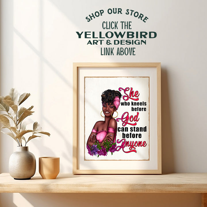 Black Girl Christian Wall Decor - Bible Verse Christian Gifts for African Americans - Religious Wall Art for Women - Jesus Poster for Black Women, Woman - spiritual Gifts, Scripture, Psalms, Prayer