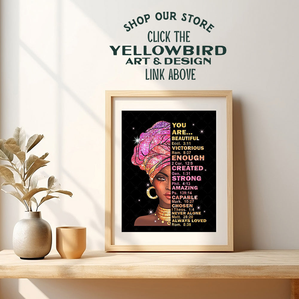 African American Women - African American Wall Art for Teen Girls - Christian Wall Decor - Black Wall Art - Religious Gifts - Bible Verses Wall Decor - Scripture Wall Art - Inspirational Affirmations