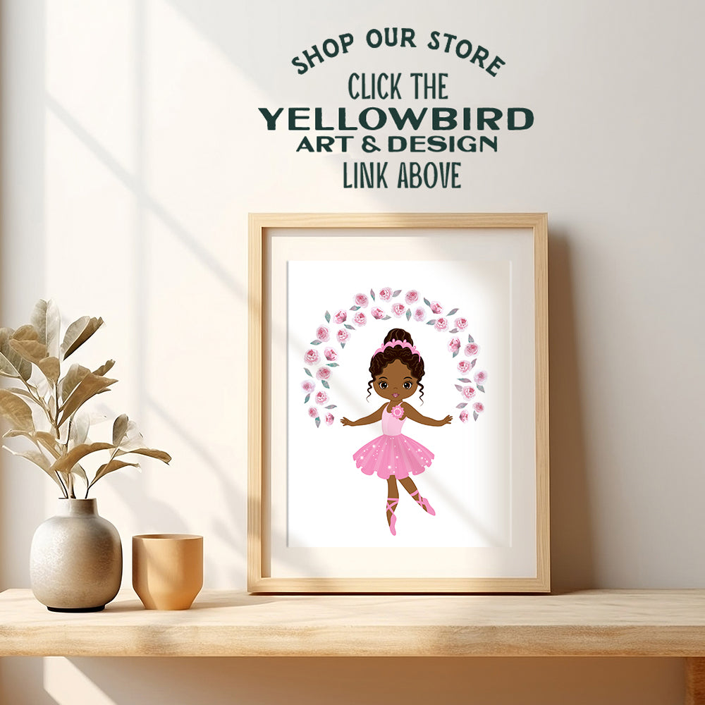 African American Wall Decor - African American Girls - Black Girl Gifts - African American Girl Gifts - Black Wall Art - Black Culture - Afro Wall Art - Ballerina Wall Decor - Little Girls Room Decor