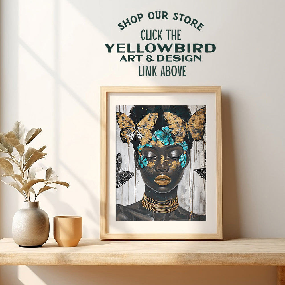 Black Girl African American Wall Art - Black and Gold Wall Decor - Black pride Poster - Black Girl Magic - African American Wall Decor - Black women Woman - Chic Home Decor, Glam Living room Decor