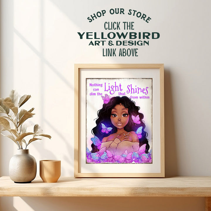 African Americans Black Girl Magic Wall Art & Decor - Black women Inspiration Saying - Women's empowerment Motivational poster - Teen Little Girls Bedroom decoration - Daughter Gift - Family Wall Art