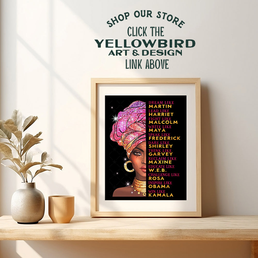 Inspirational Black Art - African American Women, Girls - African American Wall Art - Encouraging Wall Decor - Motivational Encouragement Gifts - Uplifting Inspiring Wall Decor - Positive Affirmations